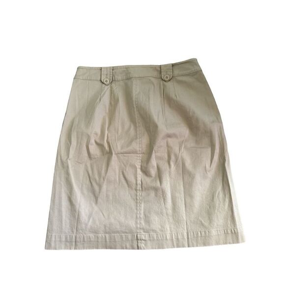 NEW Talbots sz 6 Womens Tan High Waist Button Skirt With Pockets Academia Preppy - Picture 3 of 4